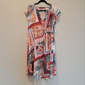 Zara Orange Red Wrap Midi Sundress